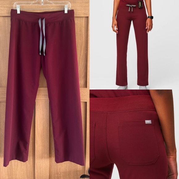 Figs Pants - Figs Burgundy Livingston Basic Scrub Pants size Small